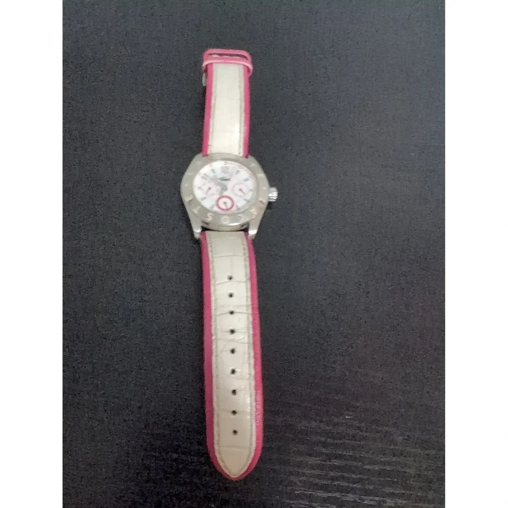 Lacoste Women's Stainless Steel Pink & White Leather‎ Band Watch